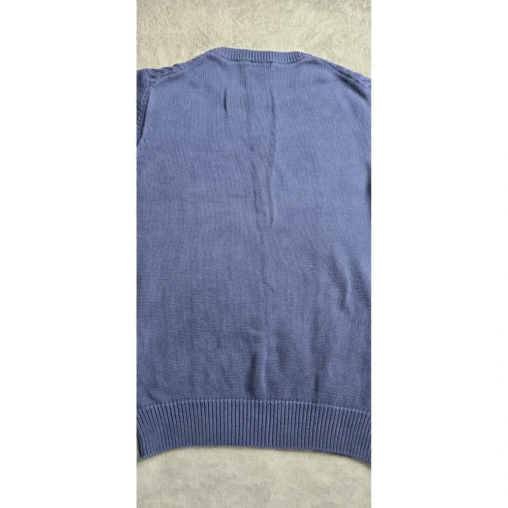 J Lindeberg Benji Sea Cable Knit Sweater Mens Medium Navy Blue Golf Preppy